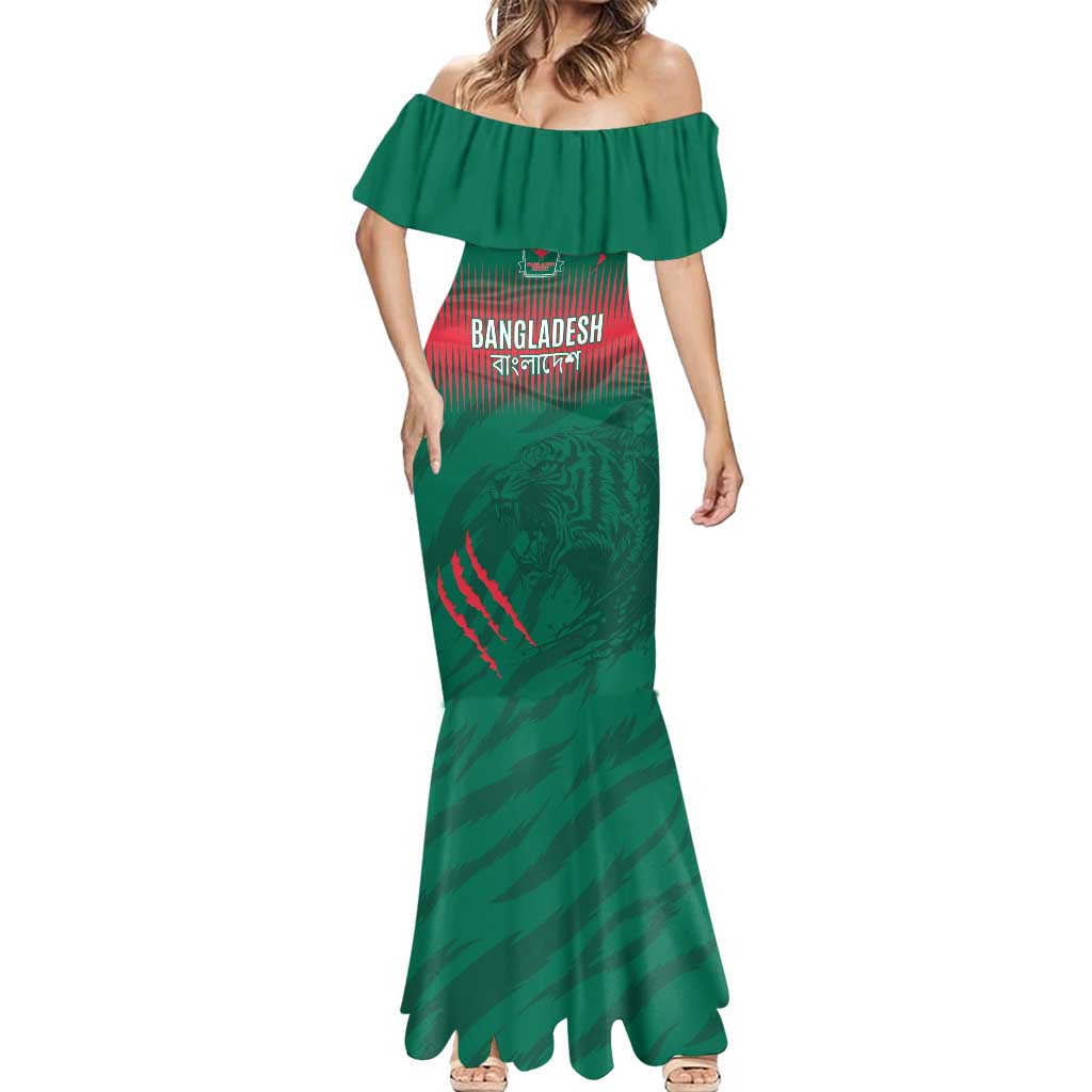 Custom Bangladesh Cricket Mermaid Dress Go Tigers