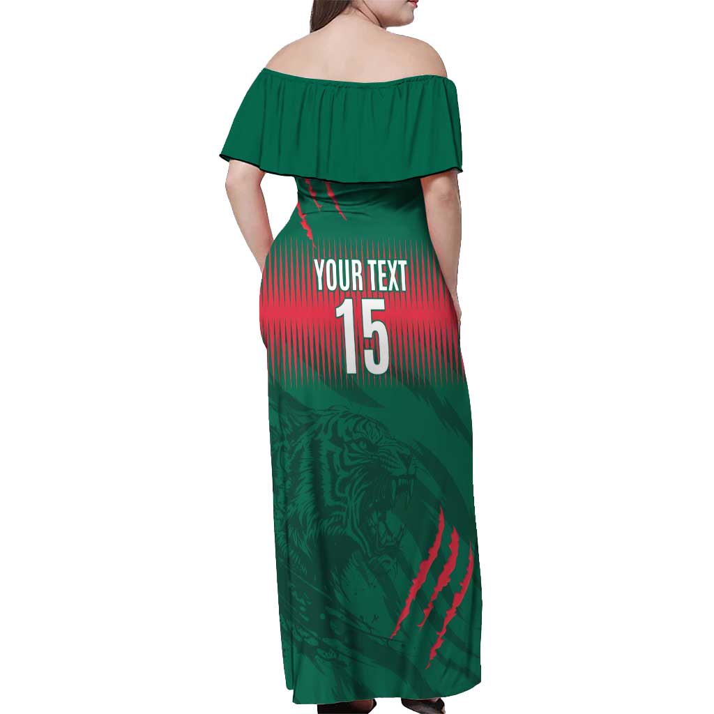 Custom Bangladesh Cricket Off Shoulder Maxi Dress Go Tigers