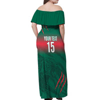 Custom Bangladesh Cricket Off Shoulder Maxi Dress Go Tigers
