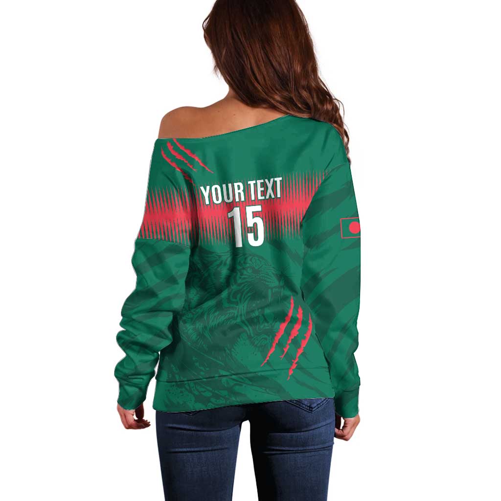 Custom Bangladesh Cricket Off Shoulder Sweater Go Tigers