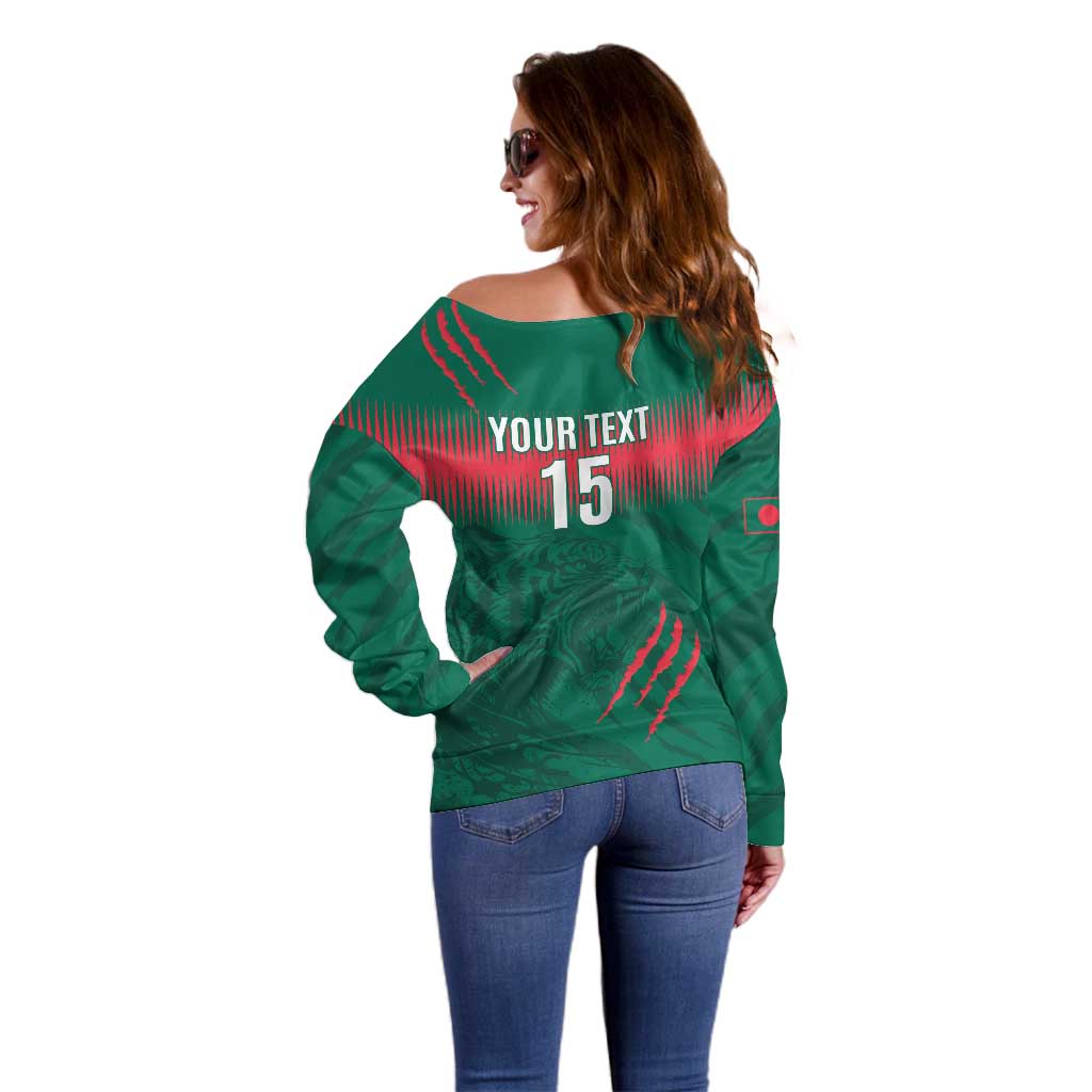 Custom Bangladesh Cricket Off Shoulder Sweater Go Tigers