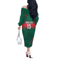 Custom Bangladesh Cricket Off The Shoulder Long Sleeve Dress Go Tigers