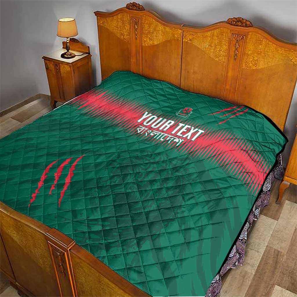 Custom Bangladesh Cricket Quilt Go Tigers