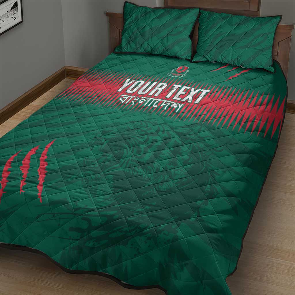 Custom Bangladesh Cricket Quilt Bed Set Go Tigers