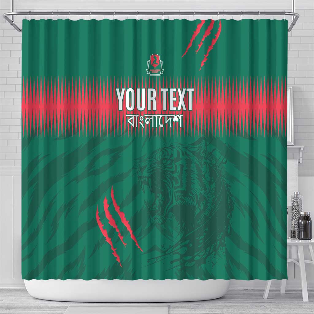 Custom Bangladesh Cricket Shower Curtain Go Tigers