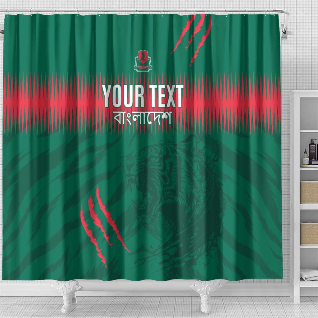 Custom Bangladesh Cricket Shower Curtain Go Tigers