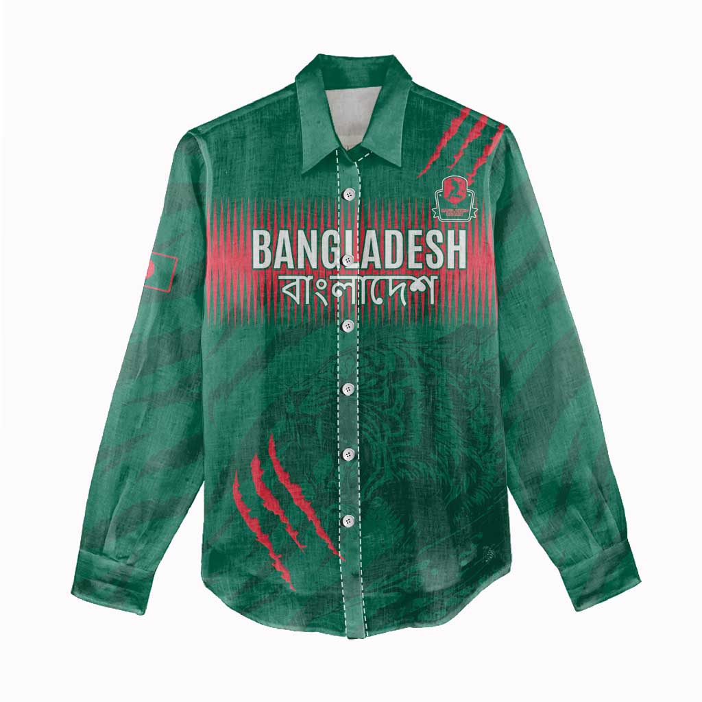 Custom Bangladesh Cricket Women Casual Shirt Go Tigers