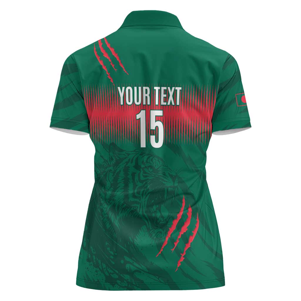 Custom Bangladesh Cricket Women Polo Shirt Go Tigers