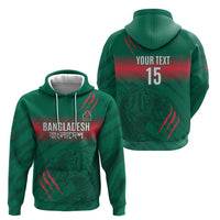 Custom Bangladesh Cricket Zip Hoodie Go Tigers
