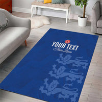 Custom England Cricket Area Rug Go Three Lions - Blue Ver