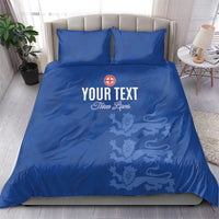Custom England Cricket Bedding Set Go Three Lions - Blue Ver