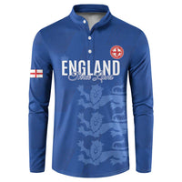 Custom England Cricket Button Sweatshirt Go Three Lions - Blue Ver