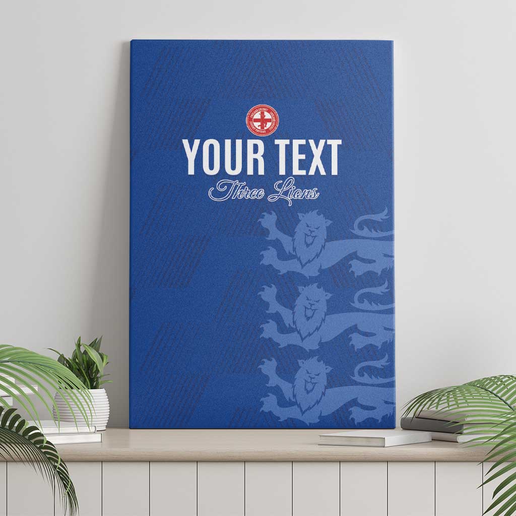 Custom England Cricket Canvas Wall Art Go Three Lions - Blue Ver