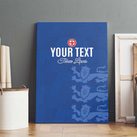 Custom England Cricket Canvas Wall Art Go Three Lions - Blue Ver