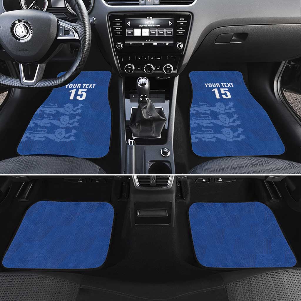 Custom England Cricket Car Mats Go Three Lions - Blue Ver