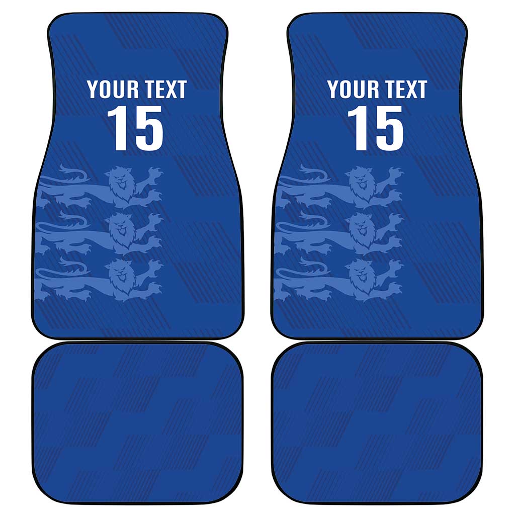 Custom England Cricket Car Mats Go Three Lions - Blue Ver
