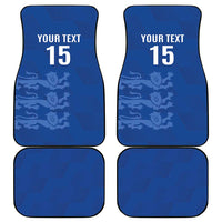 Custom England Cricket Car Mats Go Three Lions - Blue Ver