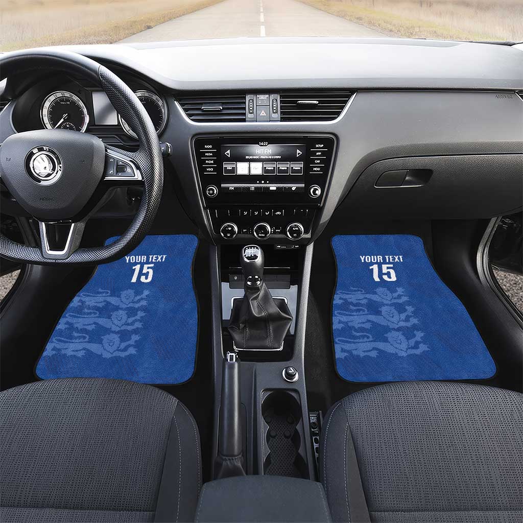 Custom England Cricket Car Mats Go Three Lions - Blue Ver