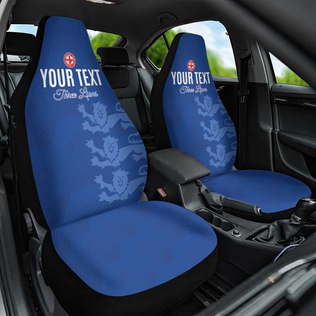 Custom England Cricket Car Seat Cover Go Three Lions - Blue Ver