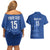 Custom England Cricket Couples Matching Off Shoulder Short Dress and Hawaiian Shirt Go Three Lions - Blue Ver