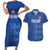 Custom England Cricket Couples Matching Short Sleeve Bodycon Dress and Hawaiian Shirt Go Three Lions - Blue Ver