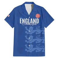 Custom England Cricket Family Matching Mermaid Dress and Hawaiian Shirt Go Three Lions - Blue Ver