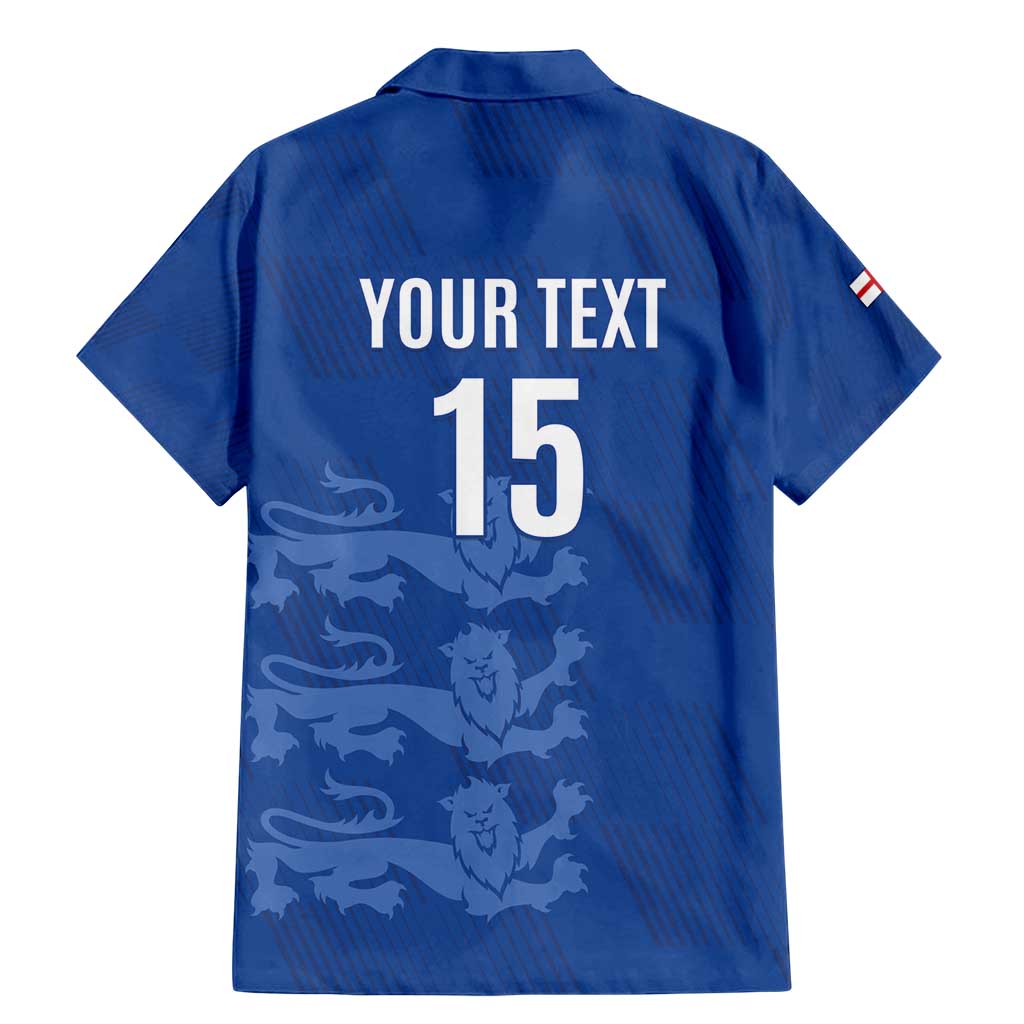 Custom England Cricket Family Matching Mermaid Dress and Hawaiian Shirt Go Three Lions - Blue Ver