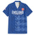 Custom England Cricket Family Matching Off The Shoulder Long Sleeve Dress and Hawaiian Shirt Go Three Lions - Blue Ver