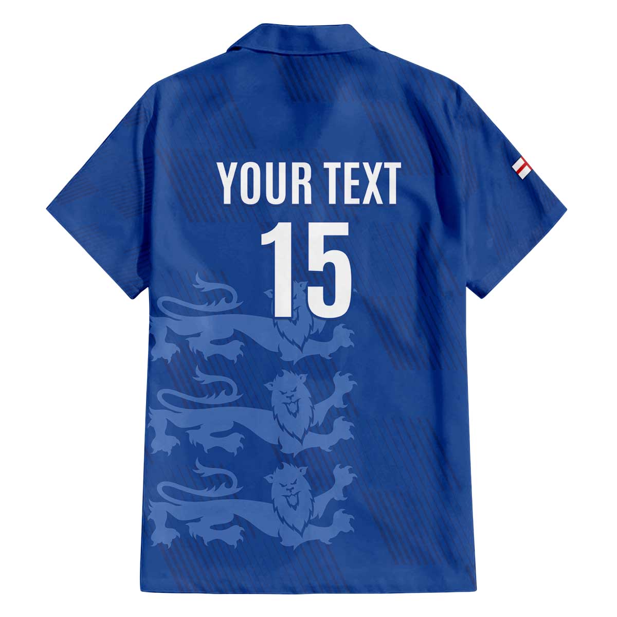 Custom England Cricket Family Matching Off The Shoulder Long Sleeve Dress and Hawaiian Shirt Go Three Lions - Blue Ver