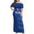 Custom England Cricket Family Matching Off Shoulder Maxi Dress and Hawaiian Shirt Go Three Lions - Blue Ver