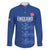 Custom England Cricket Family Matching Off Shoulder Short Dress and Hawaiian Shirt Go Three Lions - Blue Ver