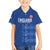 Custom England Cricket Family Matching Off Shoulder Short Dress and Hawaiian Shirt Go Three Lions - Blue Ver