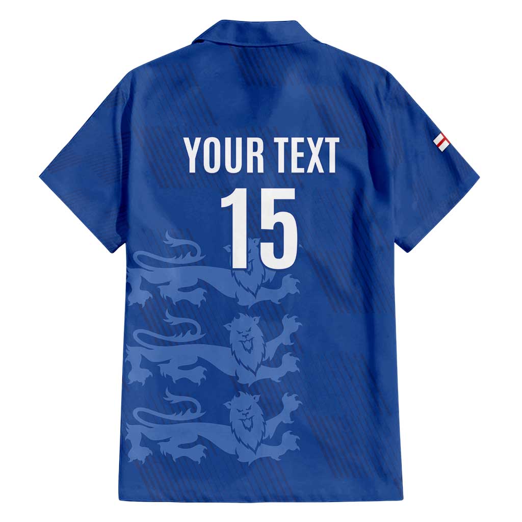 Custom England Cricket Family Matching Summer Maxi Dress and Hawaiian Shirt Go Three Lions - Blue Ver