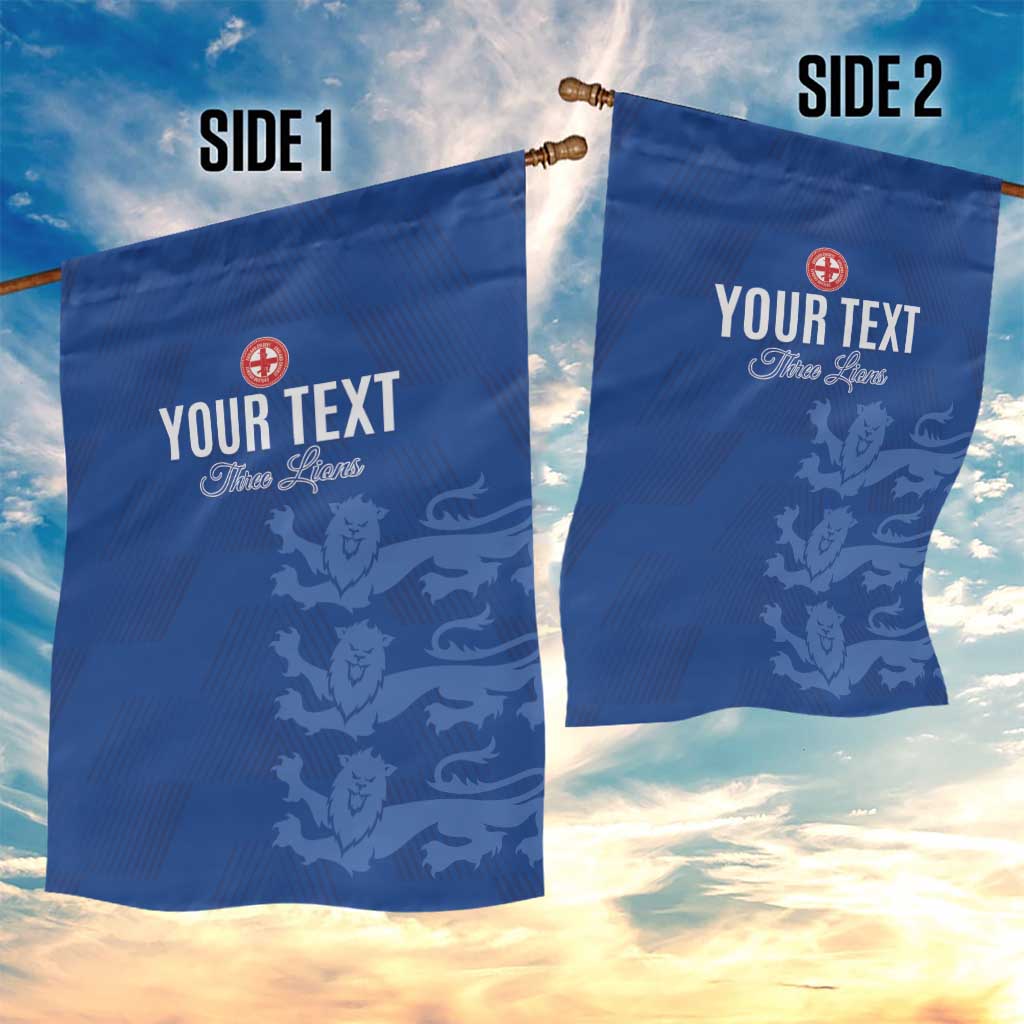 Custom England Cricket Garden Flag Go Three Lions - Blue Ver