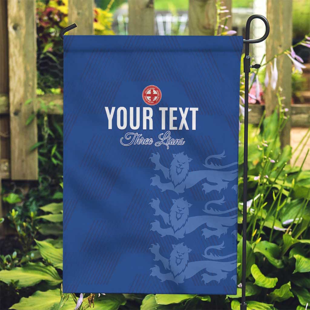 Custom England Cricket Garden Flag Go Three Lions - Blue Ver