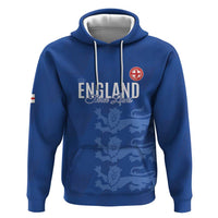 Custom England Cricket Hoodie Go Three Lions - Blue Ver