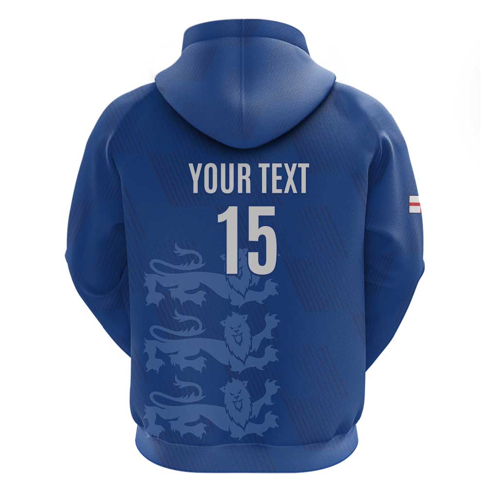 Custom England Cricket Hoodie Go Three Lions - Blue Ver