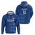 Custom England Cricket Hoodie Go Three Lions - Blue Ver