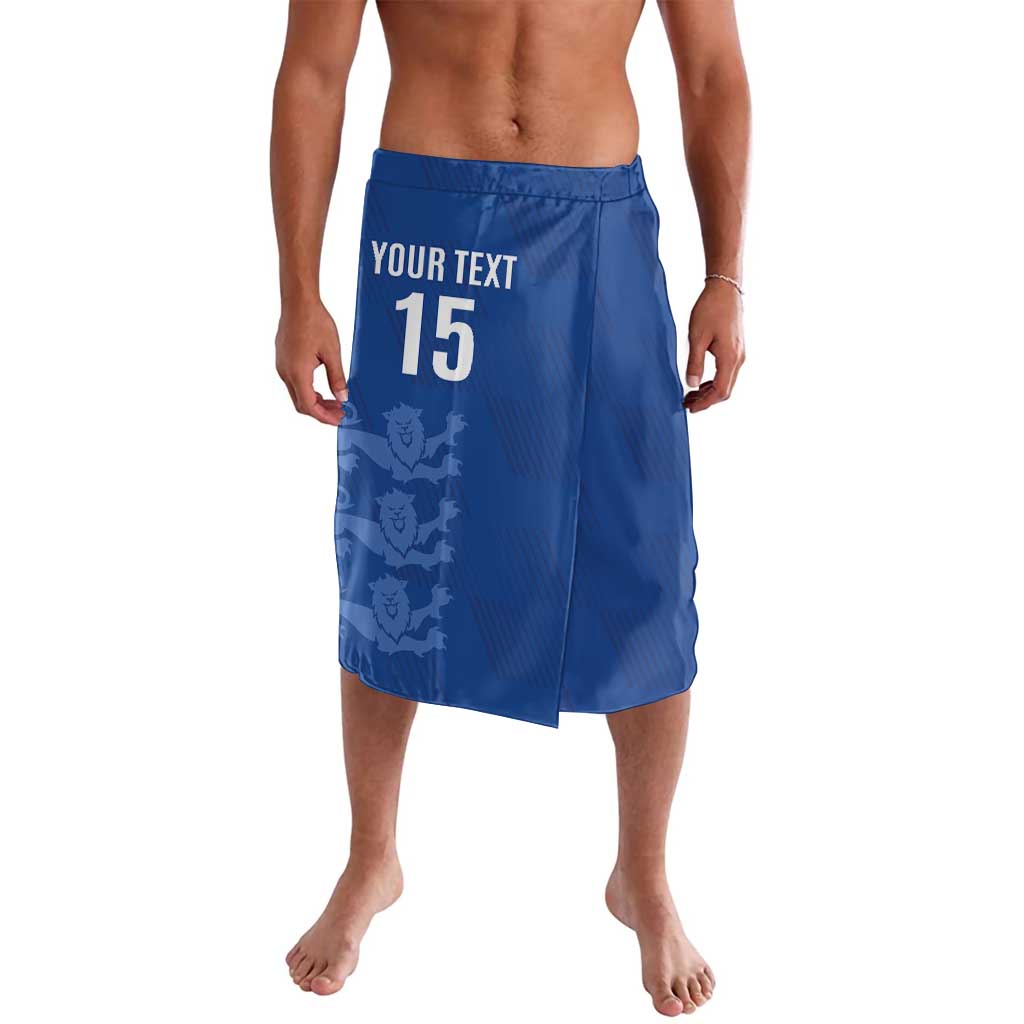 Custom England Cricket Lavalava Go Three Lions - Blue Ver