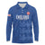 Custom England Cricket Long Sleeve Polo Shirt Go Three Lions - Blue Ver