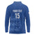 Custom England Cricket Long Sleeve Polo Shirt Go Three Lions - Blue Ver