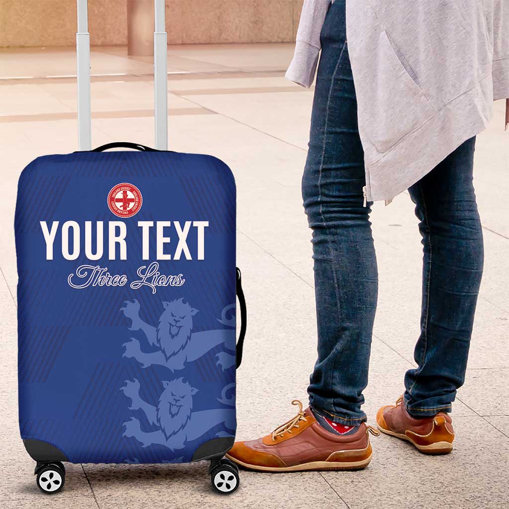 Custom England Cricket Luggage Cover Go Three Lions - Blue Ver