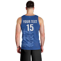 Custom England Cricket Men Tank Top Go Three Lions - Blue Ver