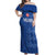 Custom England Cricket Off Shoulder Maxi Dress Go Three Lions - Blue Ver