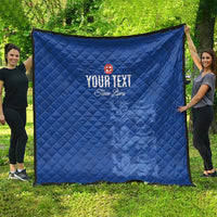 Custom England Cricket Quilt Go Three Lions - Blue Ver