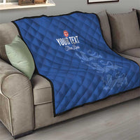 Custom England Cricket Quilt Go Three Lions - Blue Ver