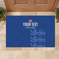 Custom England Cricket Rubber Doormat Go Three Lions - Blue Ver