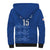 Custom England Cricket Sherpa Hoodie Go Three Lions - Blue Ver