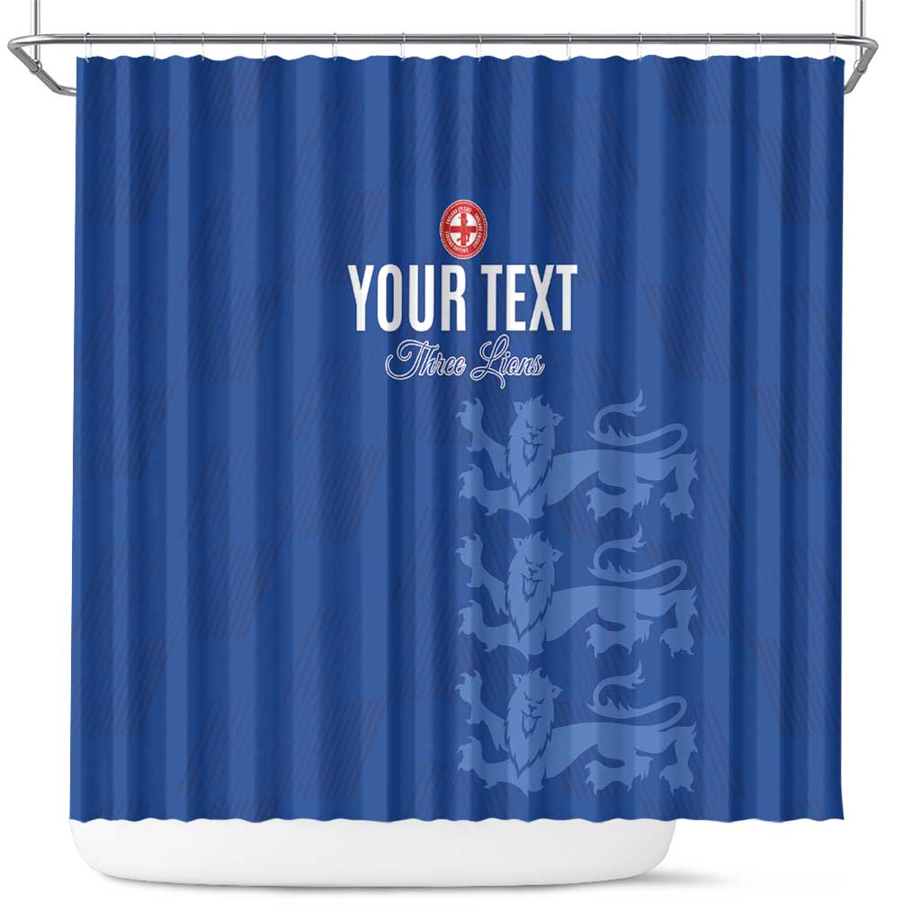 Custom England Cricket Shower Curtain Go Three Lions - Blue Ver