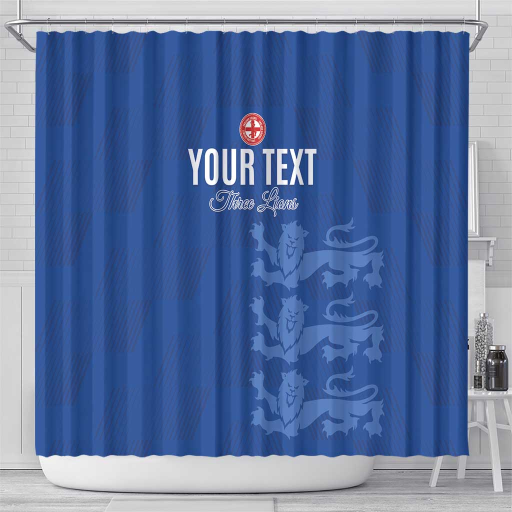Custom England Cricket Shower Curtain Go Three Lions - Blue Ver